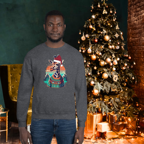 Funny Giraffe Christmas Sweatshirt-Unisex